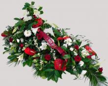 Dessus de cercueil rouge et blanc-Boutique vergez Tarnos